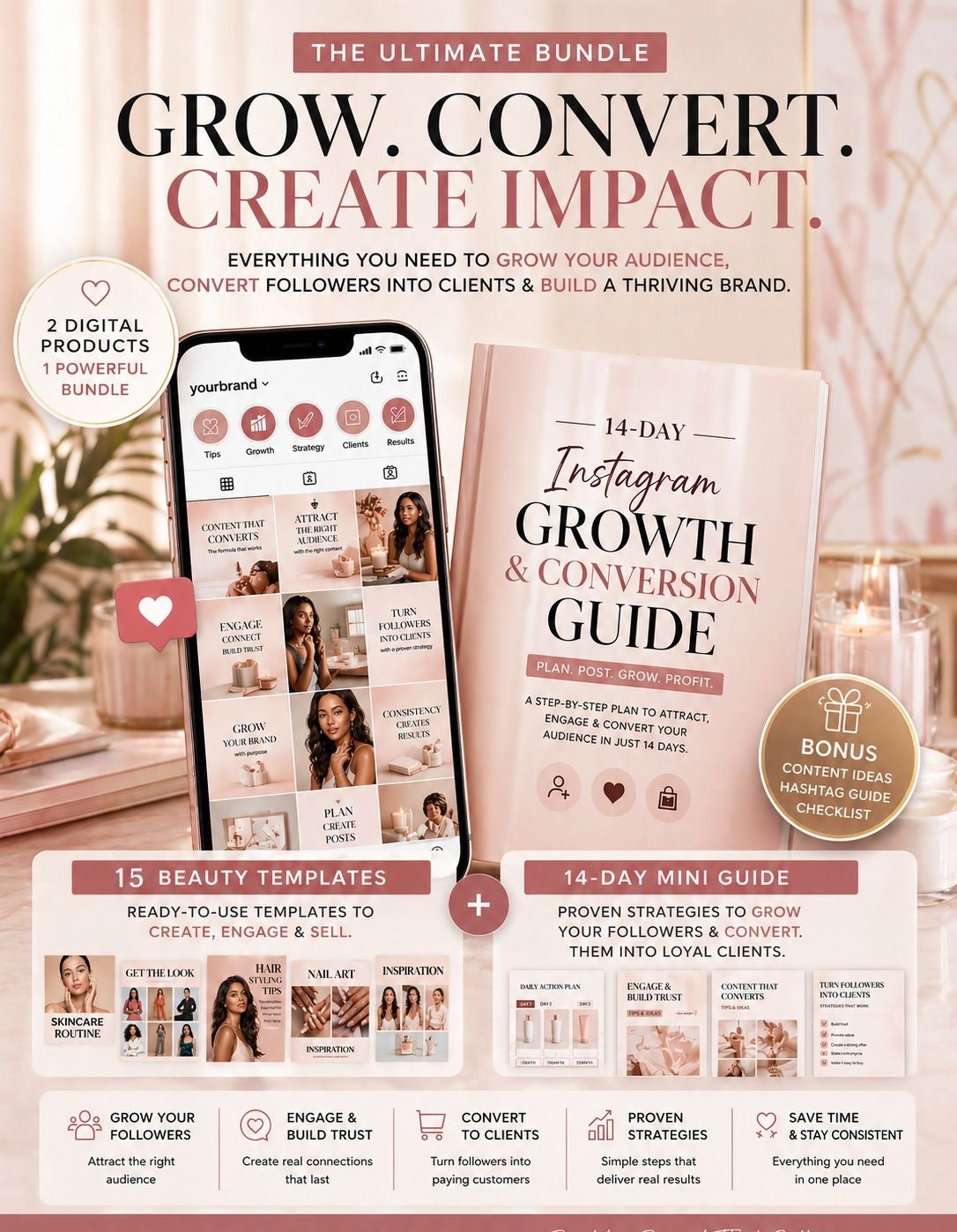 Bundle The 14-Day Instagram System: Attract Customers with Ready-Made Content